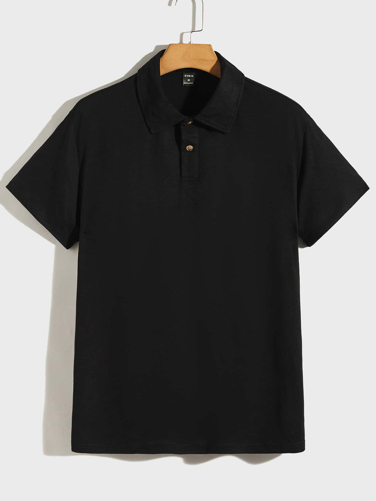 Manfinity Basics Men Solid Button Detail Polo Shirt