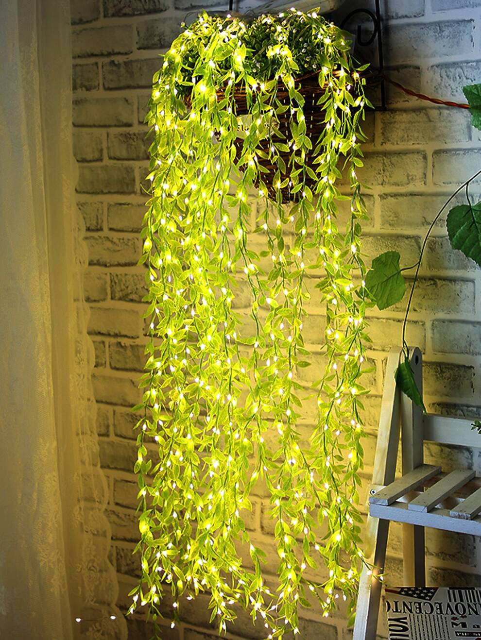 100led Imitation Ivy Leaf Fairy String Lights For Room Decoration, Bedroom, Birthday Party, Wedding, Indoor Garden, Four Seasons Decor Gifts, House Ornament