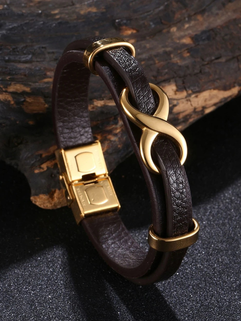 Fashionable and Popular Men Infinity Decor Bracelet PU for Jewelry Gift and for a Stylish Look