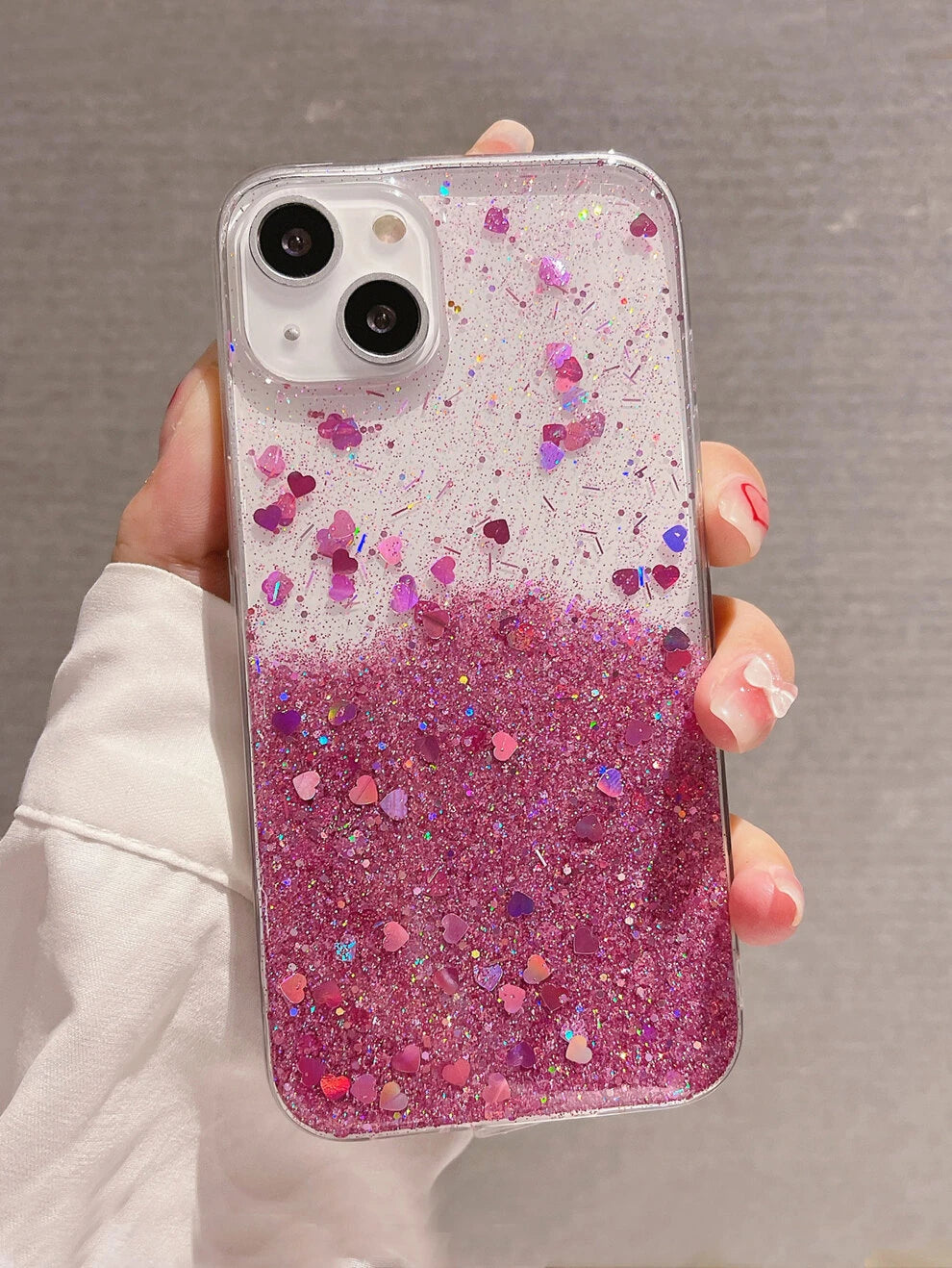 Pink Glitter Gradient Dropping Tpu Case Transparent Apple Phone Case Compatible With Iphone 15/15 Pro Max/15 Pro/15 Plus/11/12/13/14 Pro Max/Xs/Xr/11 Pro/11 Pro Max/12 Pro/12 Pro Max/13 Pro/13 Pro Max