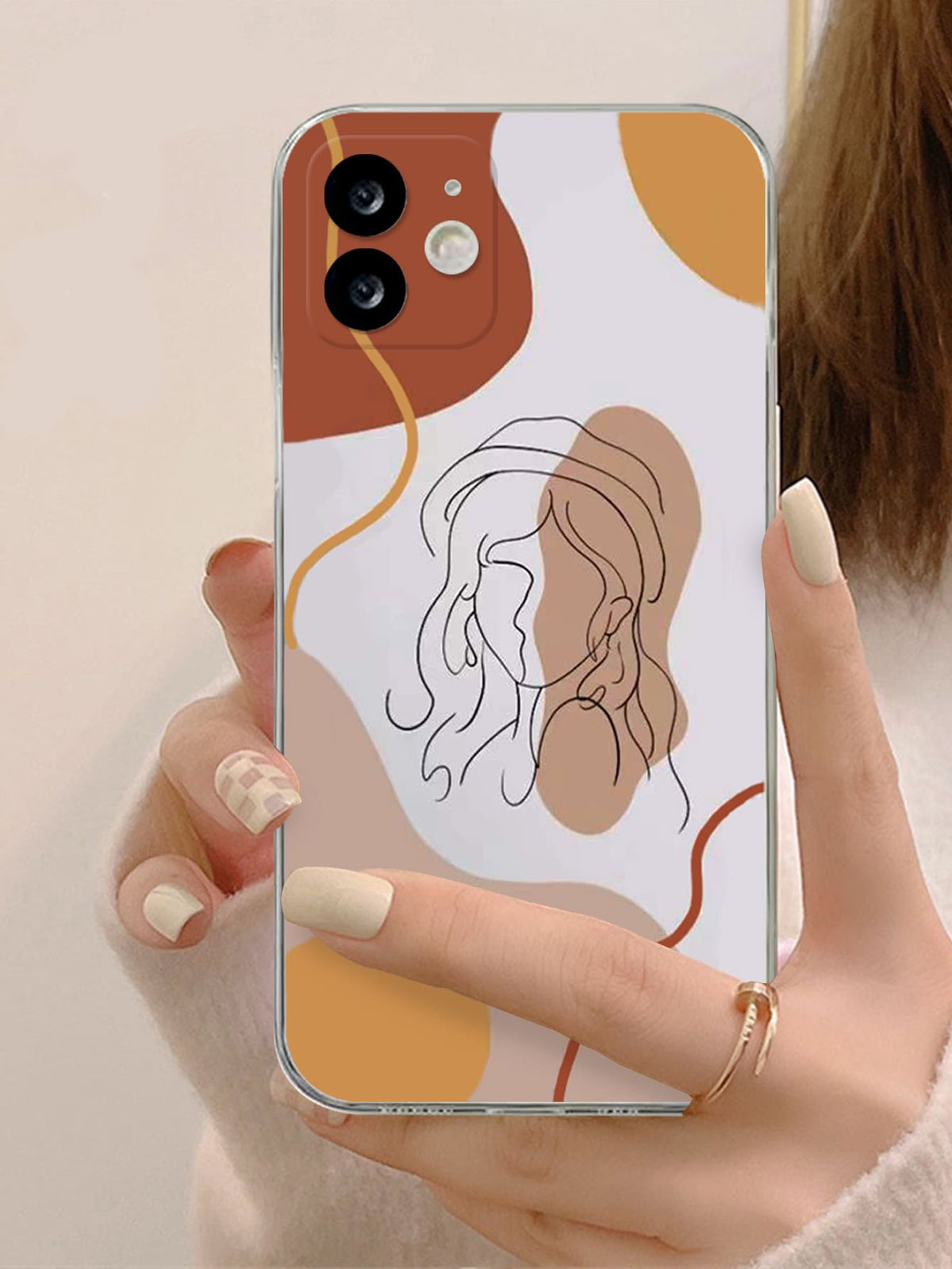 Line Art Girl Phone Case