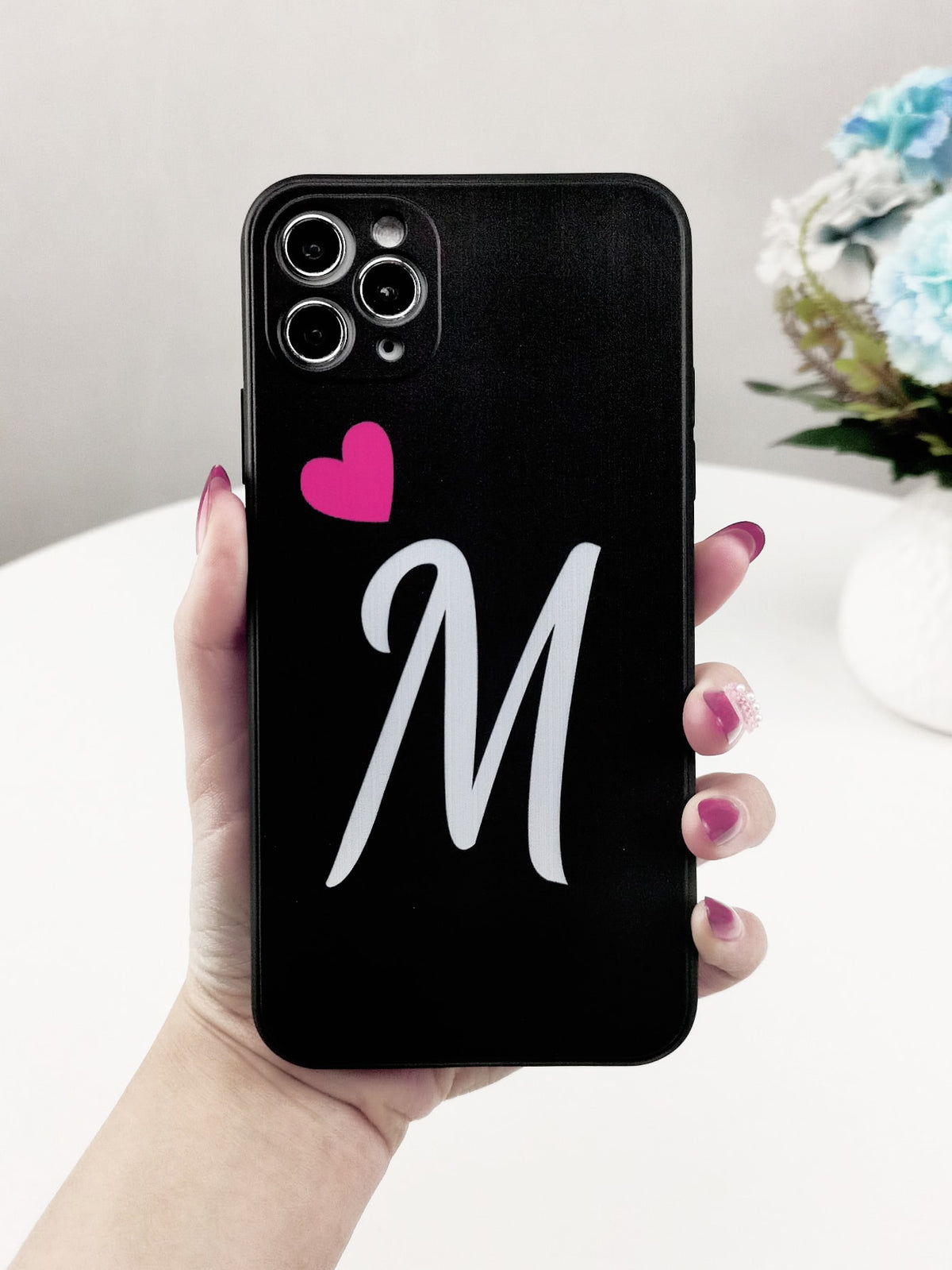 Heart & Letter Graphic Phone Case