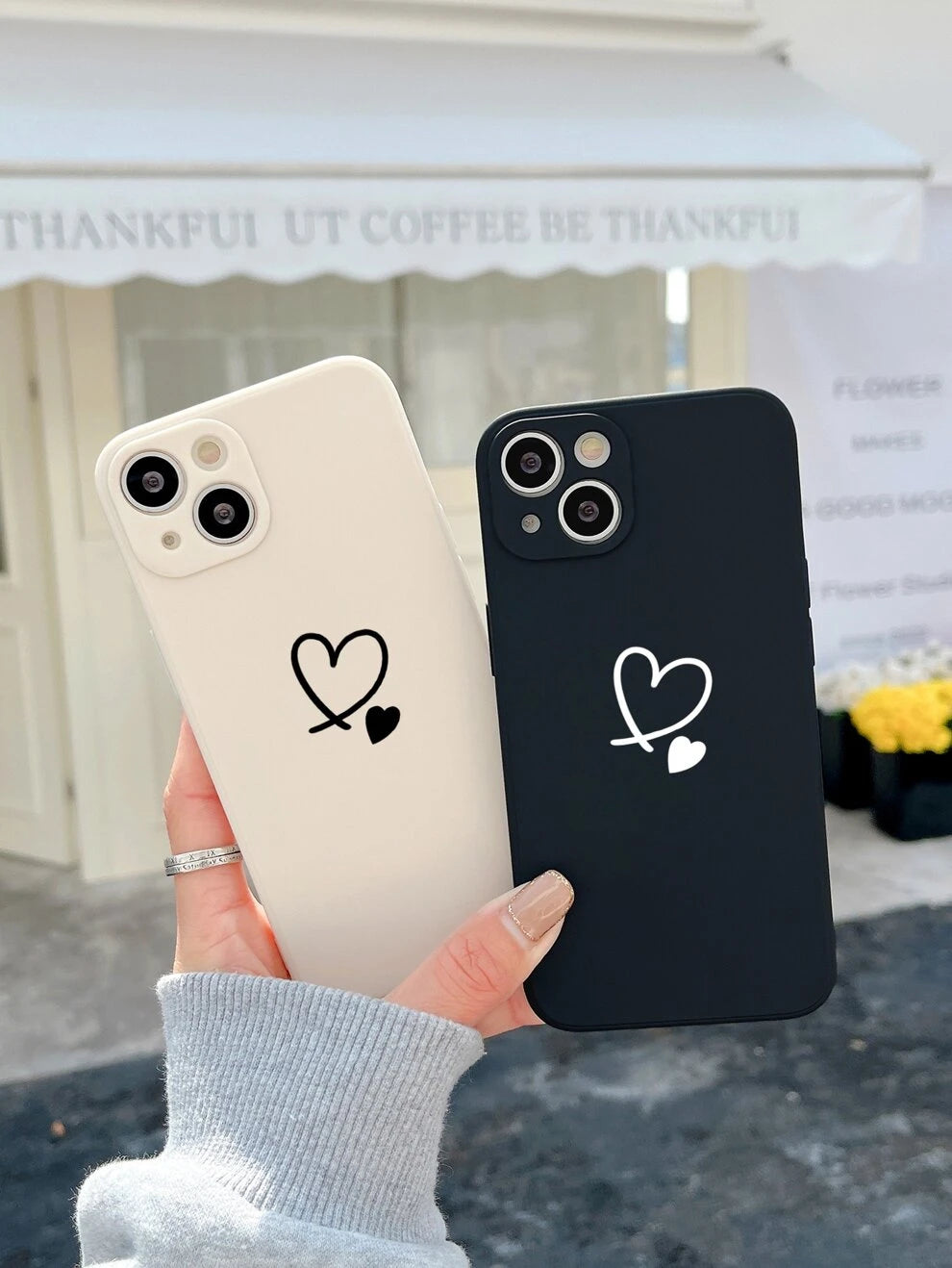 Couple 1pc Colorful Painting Heart Printed Phone Case 2pcs/Set Compatible With Iphone Compatible With Iphone 11,IPhone 13,IPhone 14 Pro Max