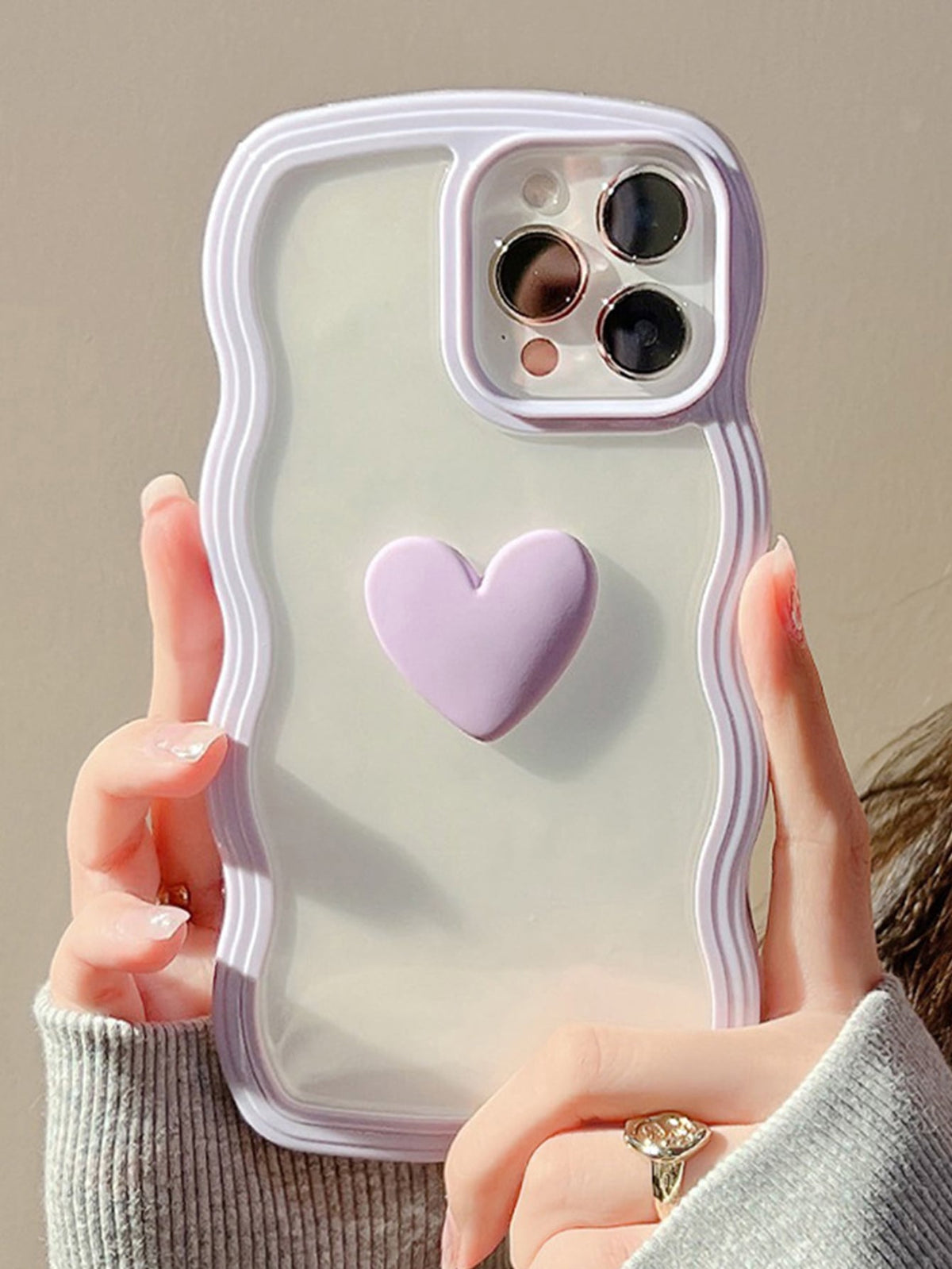 Anti-Fall Heart Decor Phone Case Compatible With IPhone 11,IPhone 13,IPhone 14 Pro Max