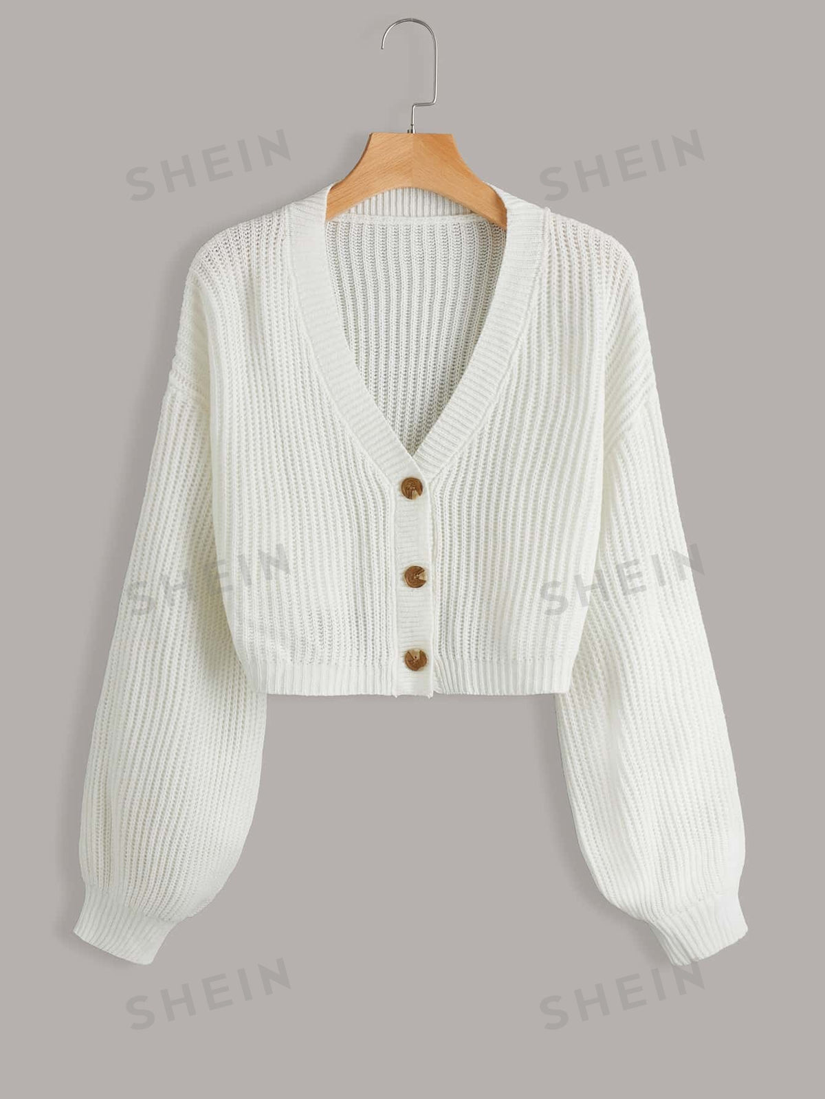 SHEIN EZwear Women Spring Daily Solid Color Long Sleeve Cardigan