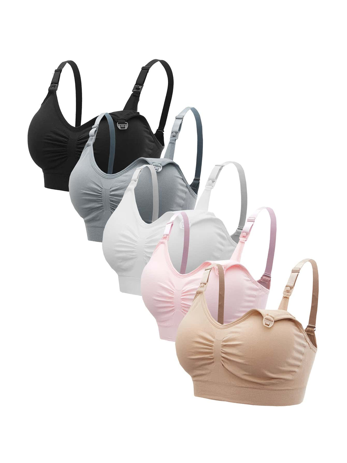 SHEIN 5pcs/Set Maternity Nursing Bra Set For Mother