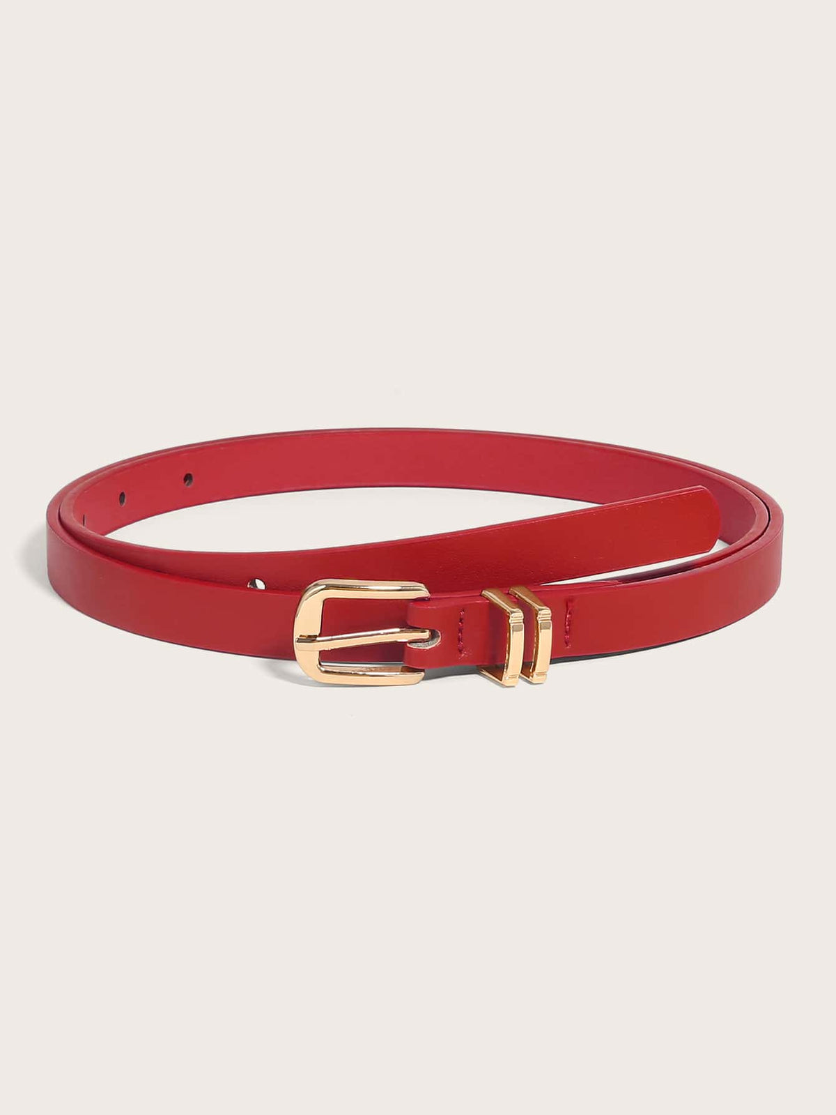 1pc European And American Style Simple All-Match Gold Skinny Belt With Leisure Needle Buckle, Suitable For Dress/Shirt Dress/Jeans, Etc.