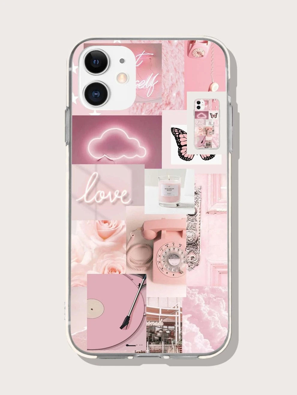 Pink Aesthetic Collage Phone Case Compatible With IPhone 15/15Pro/15Plus/15Promax