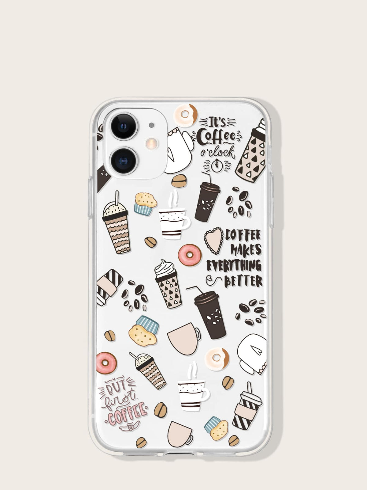 Cartoon Coffee Pattern Phone Case