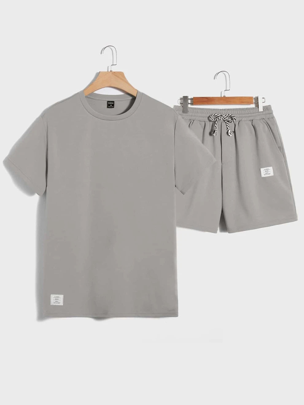 Manfinity Homme Men Patched Detail Tee & Drawstring Waist Shorts