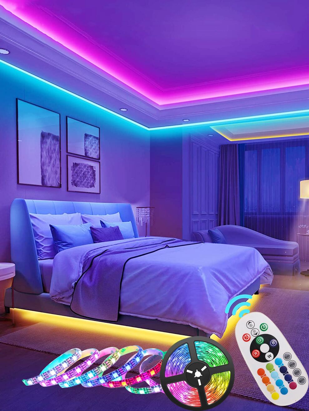 BASIC LIVING 1pc Led Light Strip With Remote Control