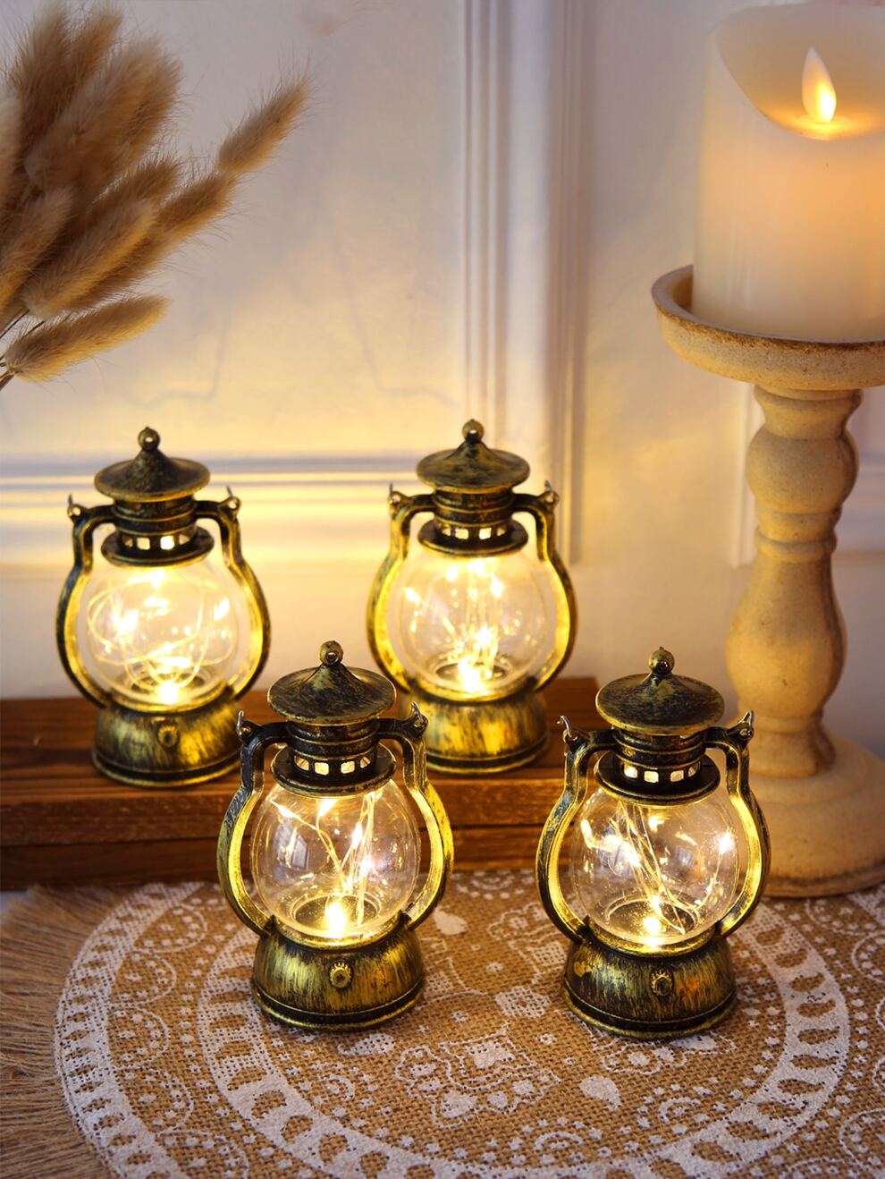 1pc LED Decoration Lantern, Vintage Kerosene Lamp Design Light For Home Decor