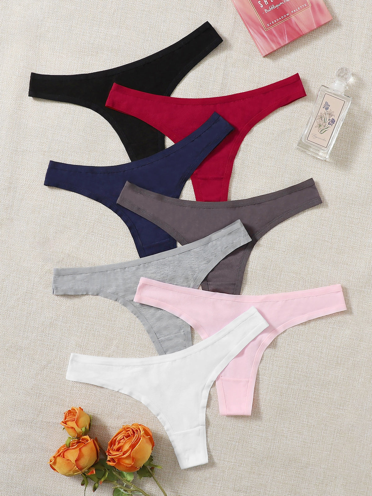 Women's Seamless Plain Sexy Underwear (7pcs/Set)