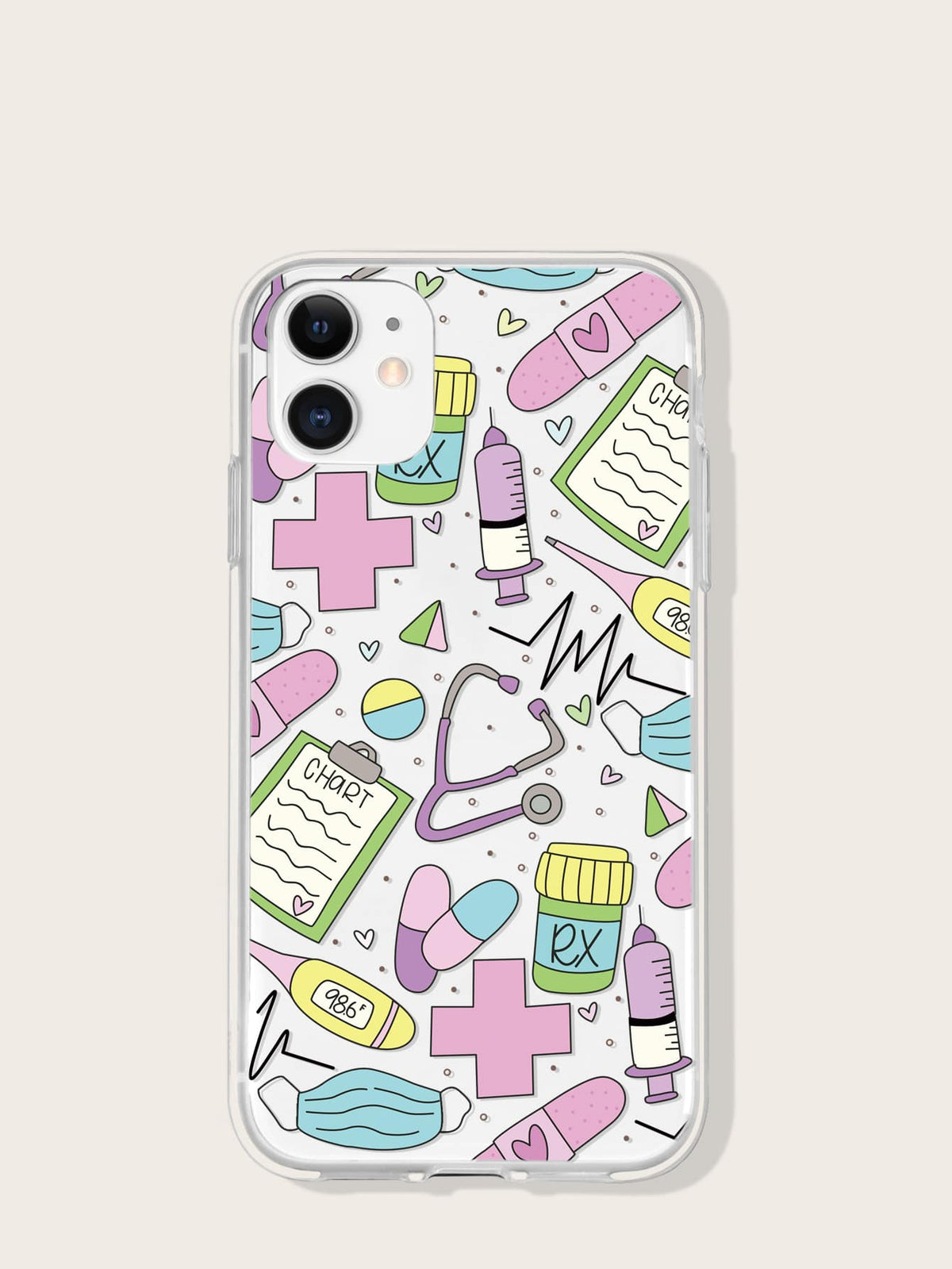 1pc Colorful Printed Medical Supplies Phone Case Compatible With IPhone/Samsung Models Compatible With IPhone 11,IPhone 13,Galaxy A52