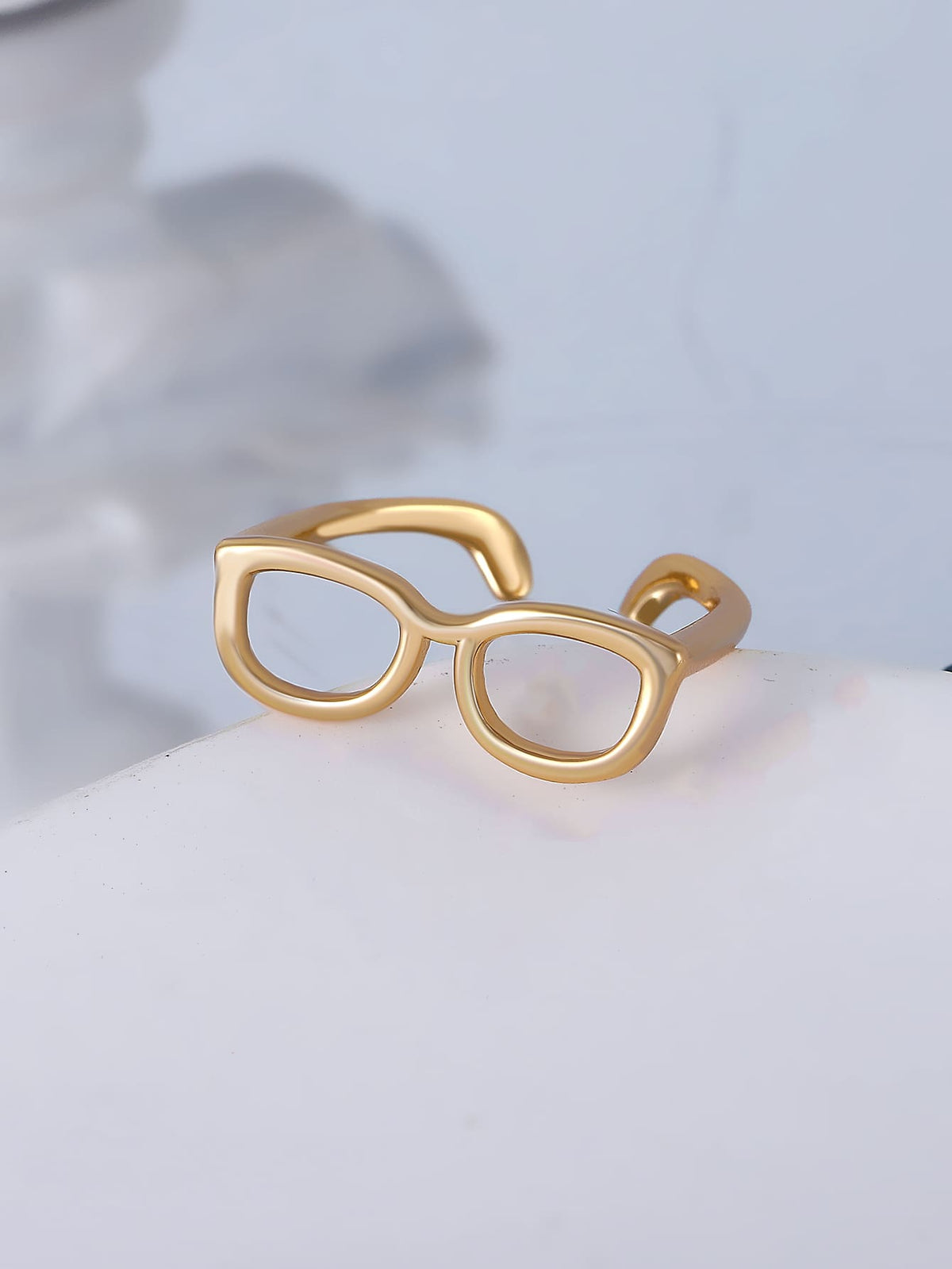 1pc Minimalist Fashionable Creative Sunglasses Eyeglasses Open Ring, Unisex, Unique Design Gift