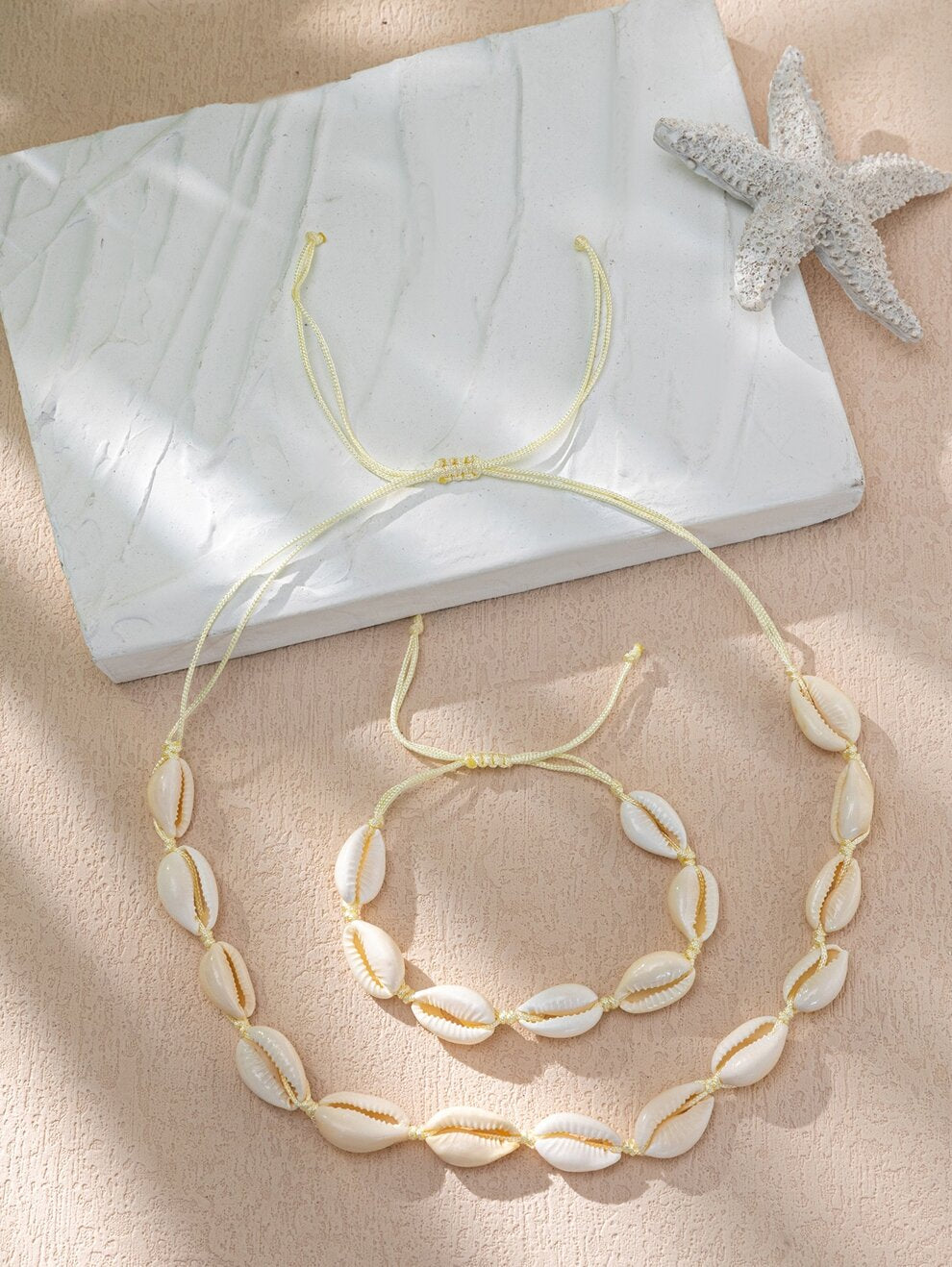 Shell Decor Necklace & Bracelet