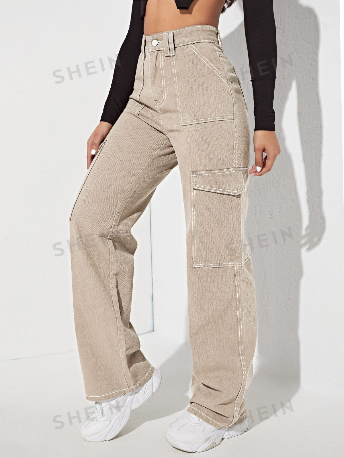 SHEIN EZwear High Waist Side Pocket Jeans