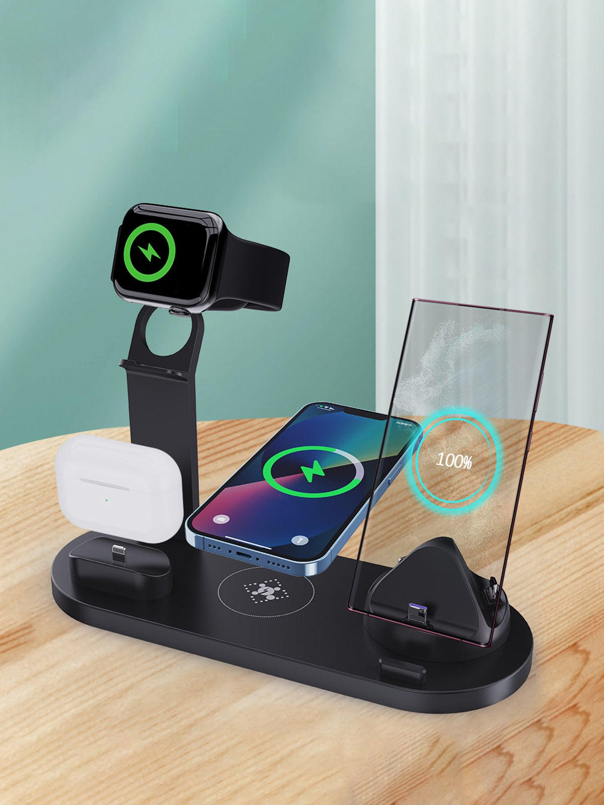 1pc Multifunctional 6 In 1 Wireless Charger