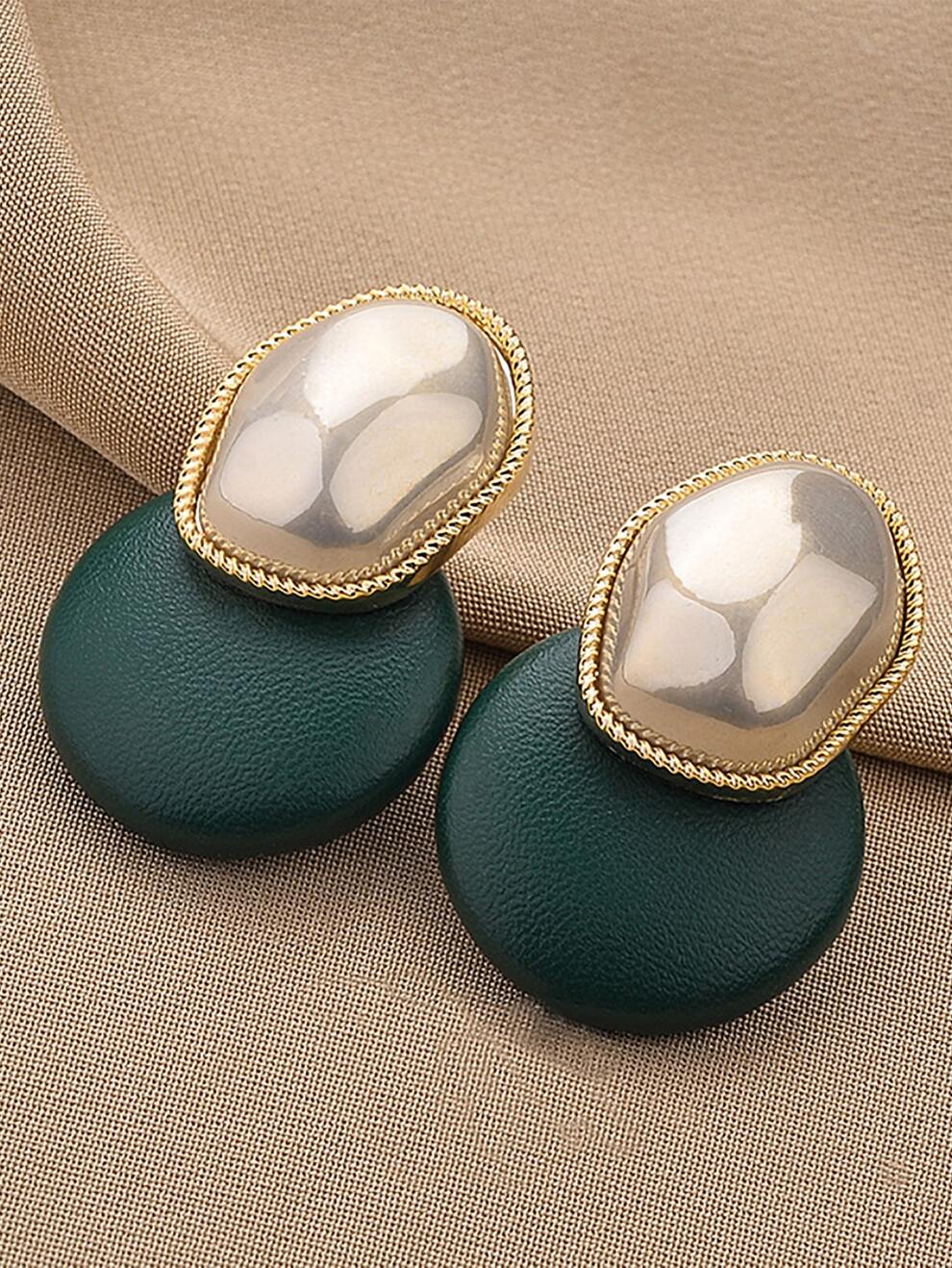 Faux Pearl Decor Round Drop Earrings