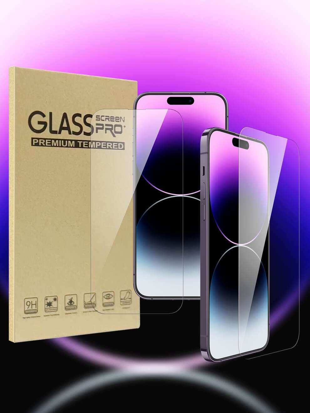 2pcs HD Anti-fall Screen Protection Tempered Film Compatible With Apple iPhone 15/15Plus/15Pro/15Promax