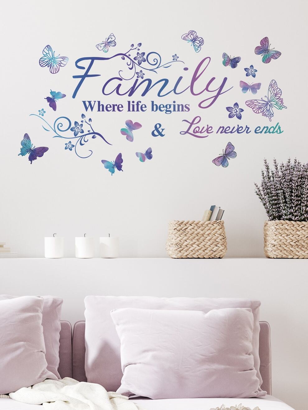 1pc Butterfly & Slogan Graphic Wall Sticker