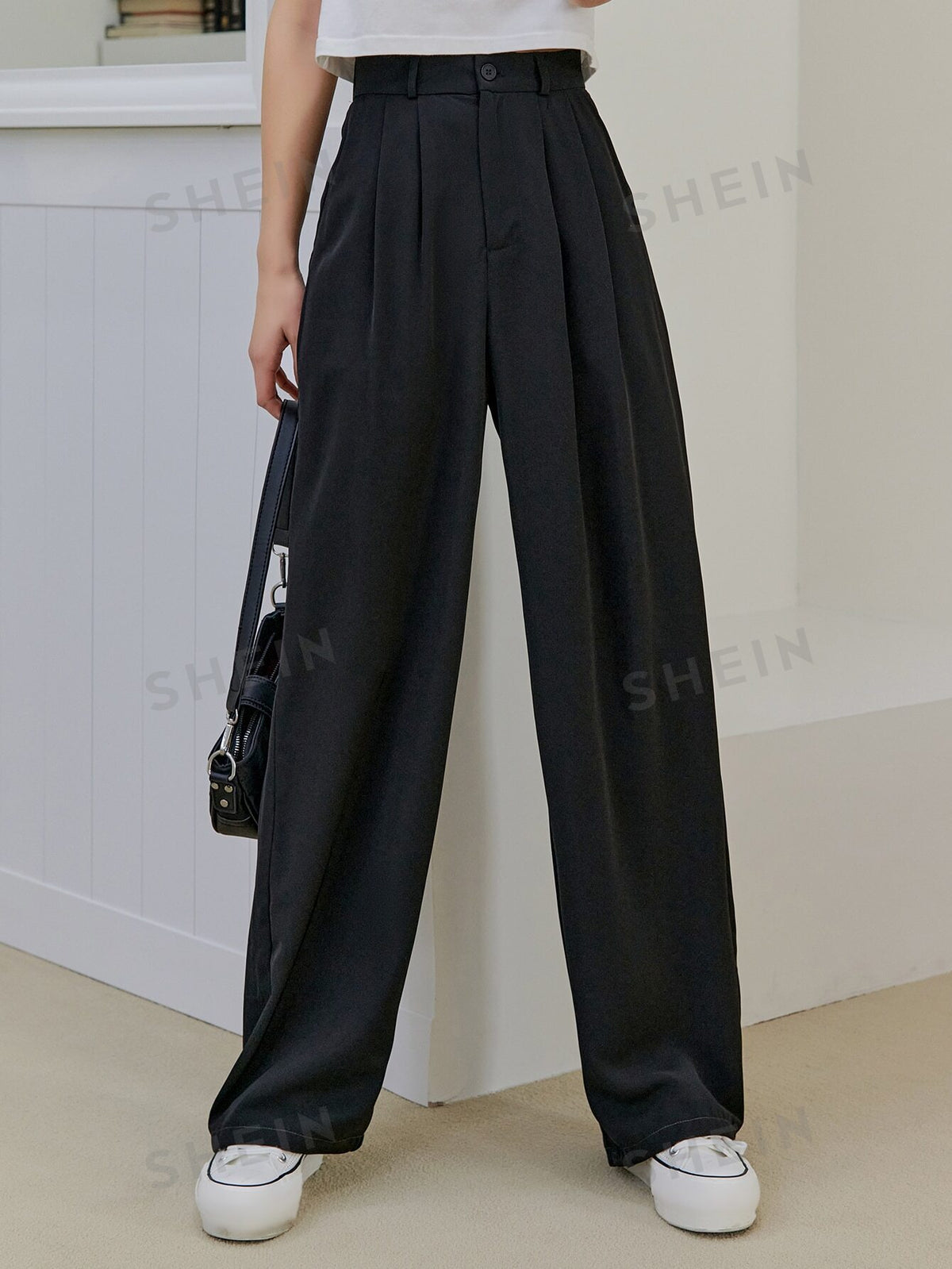 DAZY High Waist Plicated Detail Pants