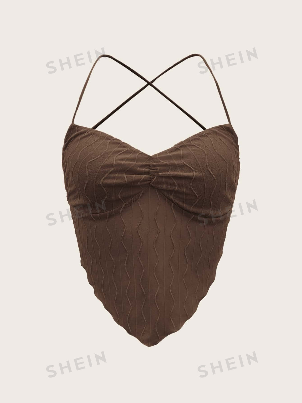 SHEIN ICON Seam Detail Backless Bandana Summer Crop Top