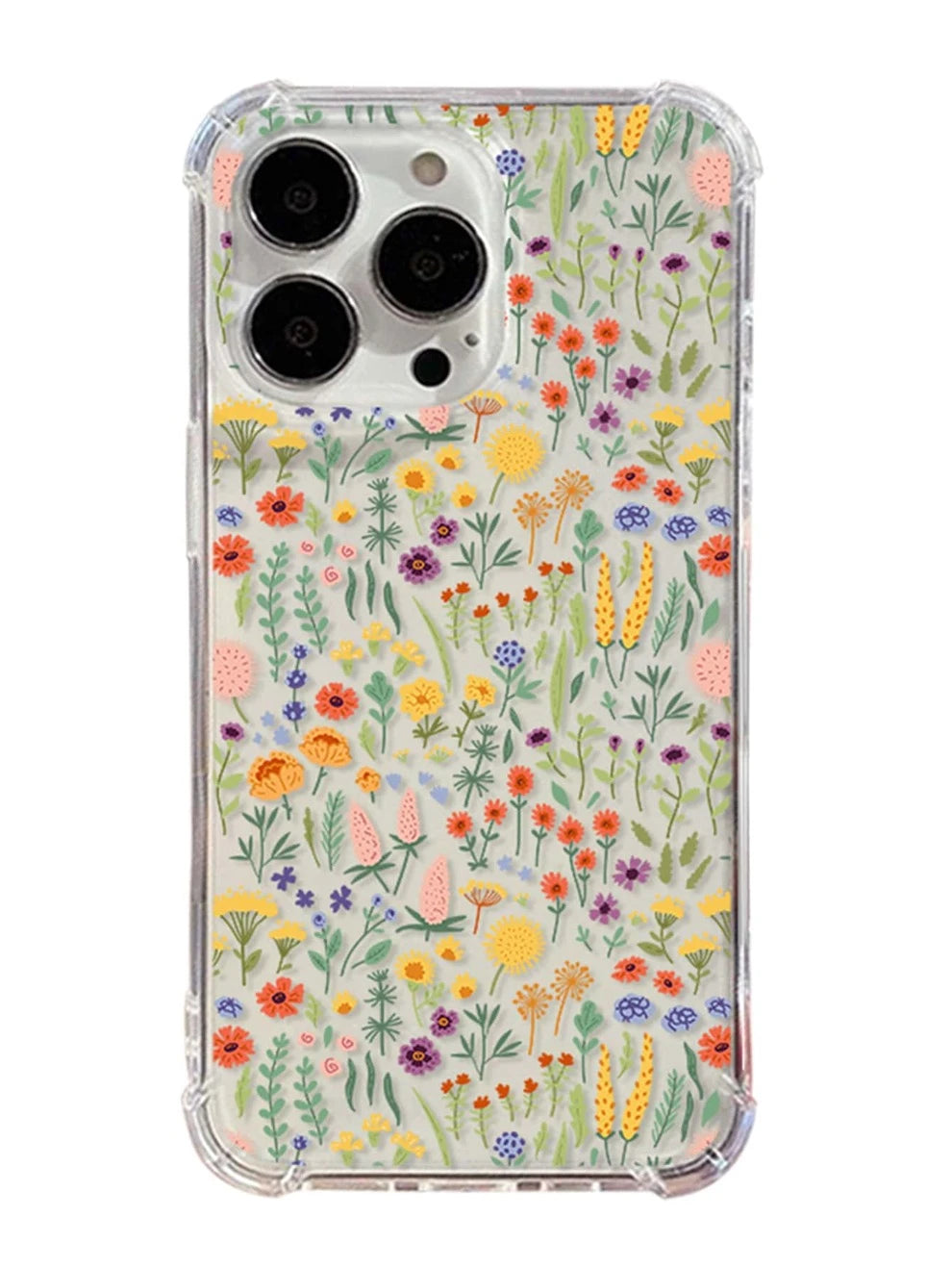 Summer Flower Print Clear Phone Case Comptible With IPhone 11,IPhone 13,IPhone 14 Pro Max