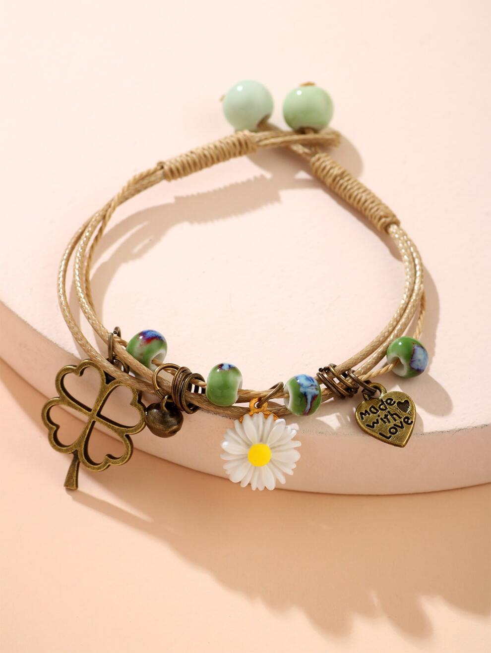 Heart & Flower Charm Bracelet