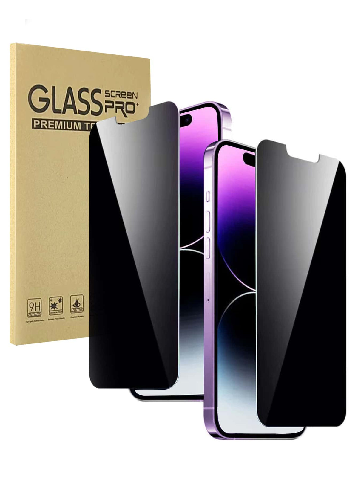 2PCS Full Cover Anti-Spy Screen Protector Compatible With iPhone 15/15Pro/15Plus/15Promax