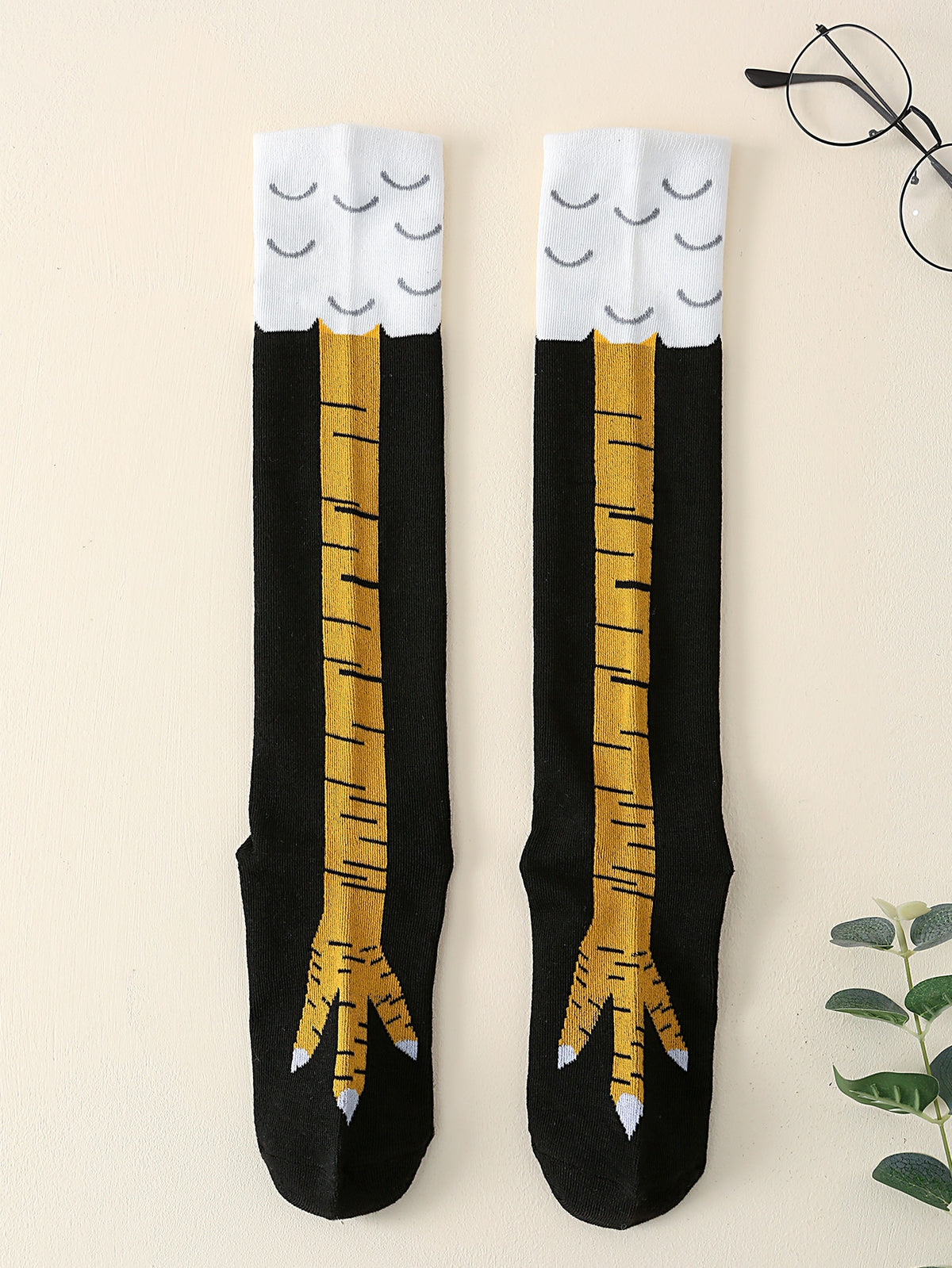 1pair Men Best Socks Cartoon Graphic Over The Calf Socks