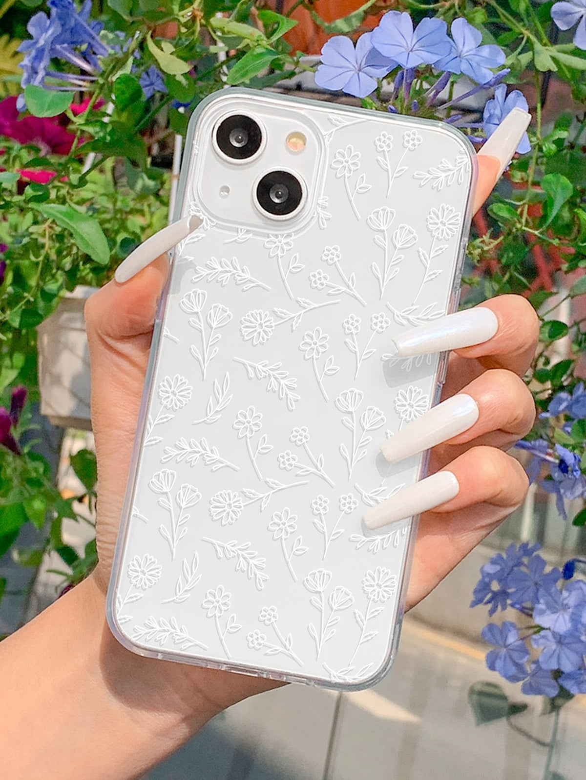 1pc Hand Painted Flower & Herb Pattern Phone Case Compatible With iPhone/samsung Phones