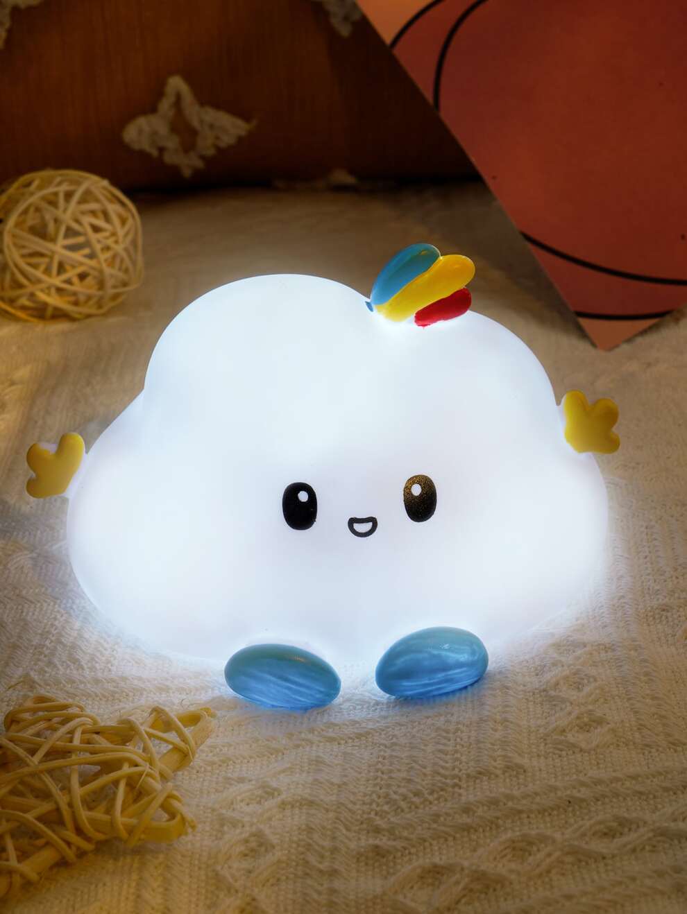 1pc Cute Cloud-Shaped Night Light, Silicone Led Light Children's Room Home Decoration, Birthday Gift, Modernist Cloud Design Night Lamp For Home