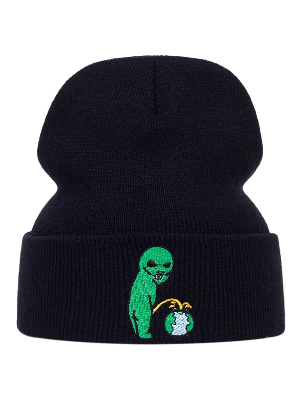 Men Alien Embroidered Beanie Street