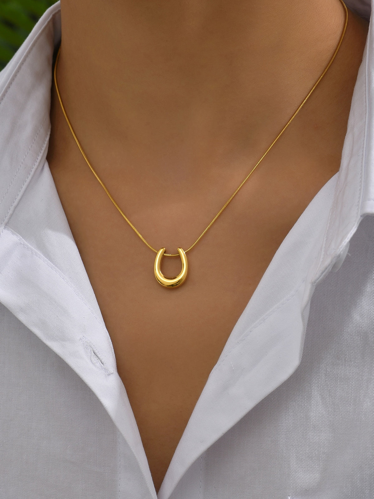 Geo Charm Minimalist Pendant Necklace