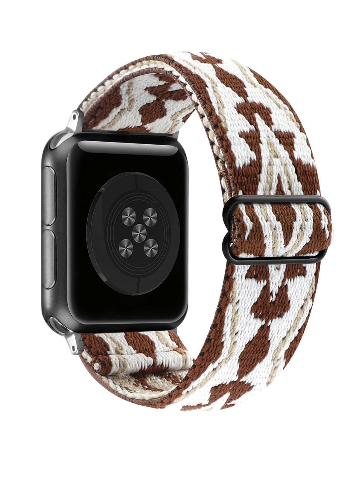 1pc Geometric Pattern Stretchy Solo Loop WatchBand Compatible With Apple Watch Band 38mm 40mm 41mm 42mm 44mm 45mm 49mm Sport Nylon Braided Band Compatible With Apple Watch Series 9 8 7 SE 6 5 4 3 2 1