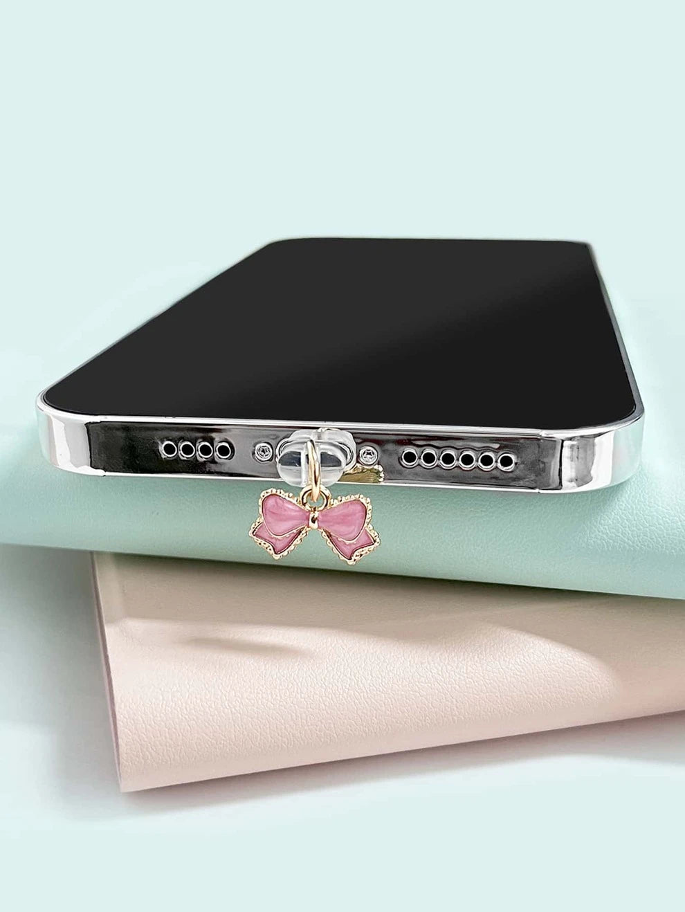 1pc Bow Decor Phone Dust Plug Compatible With iPhone