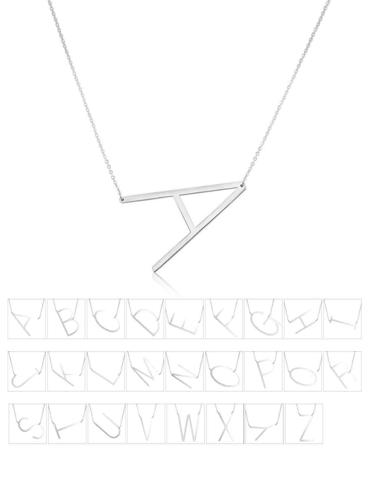 1pc Letter Pendant Necklace, Stainless Steel Jewelry