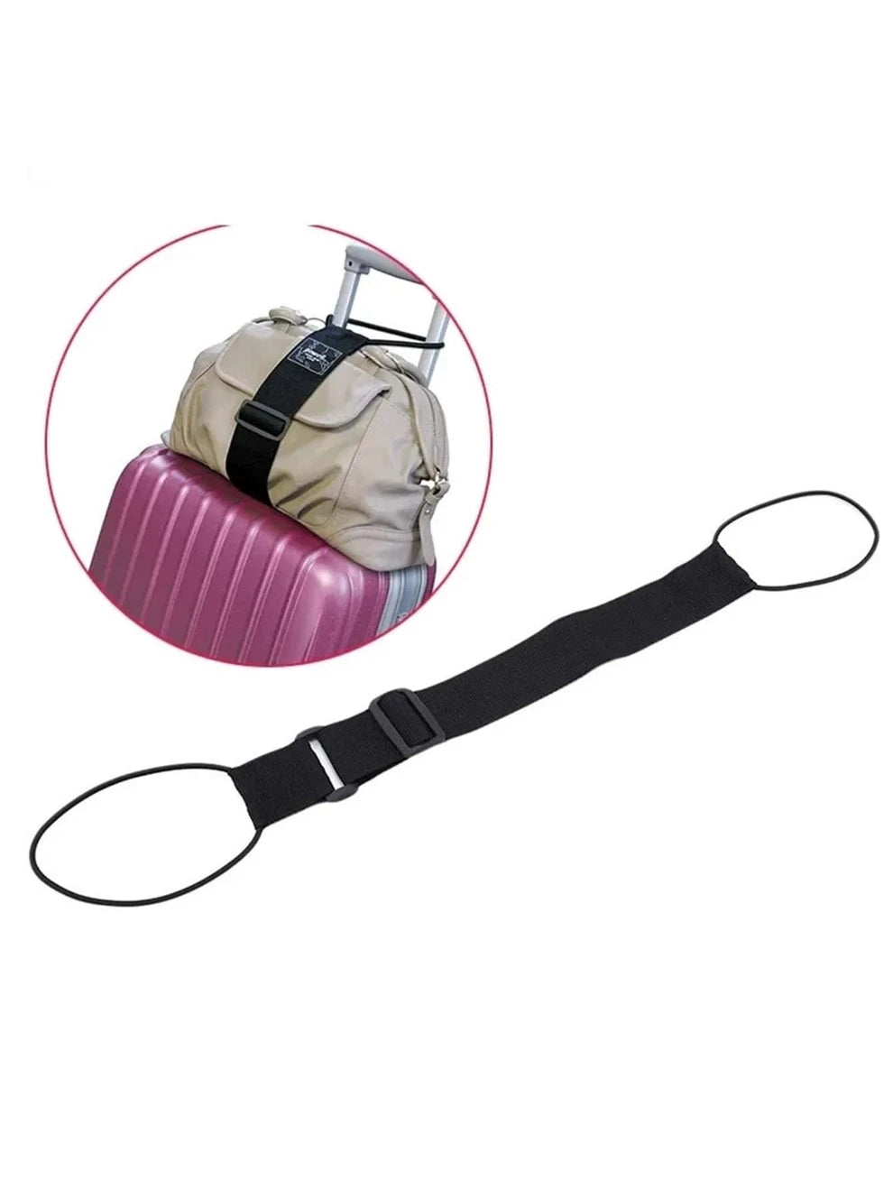 1pc Portable Black Luggage Packing Strap Travel Bag Holder Strap Baggage Elastic Rope Bonding Strap Elastic Bag Bungee,Travel Belt for Luggage Accessories For Add a Bag,Easy to Travel,For Women Men Lu