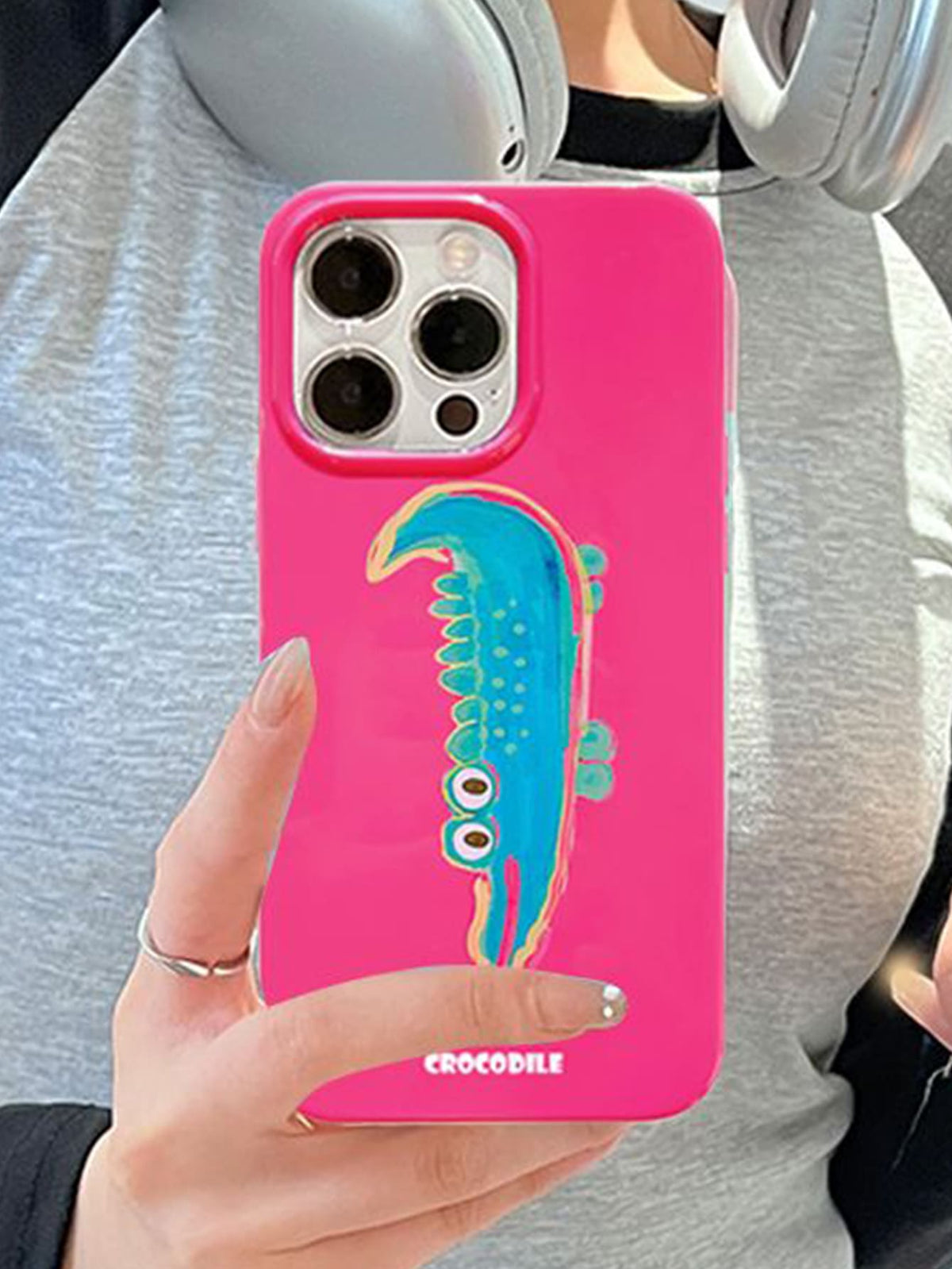 Funny Cartoon Crocodile Pattern Phone Case Compatible With IPhone15/15Plus/15Pro/15Promax