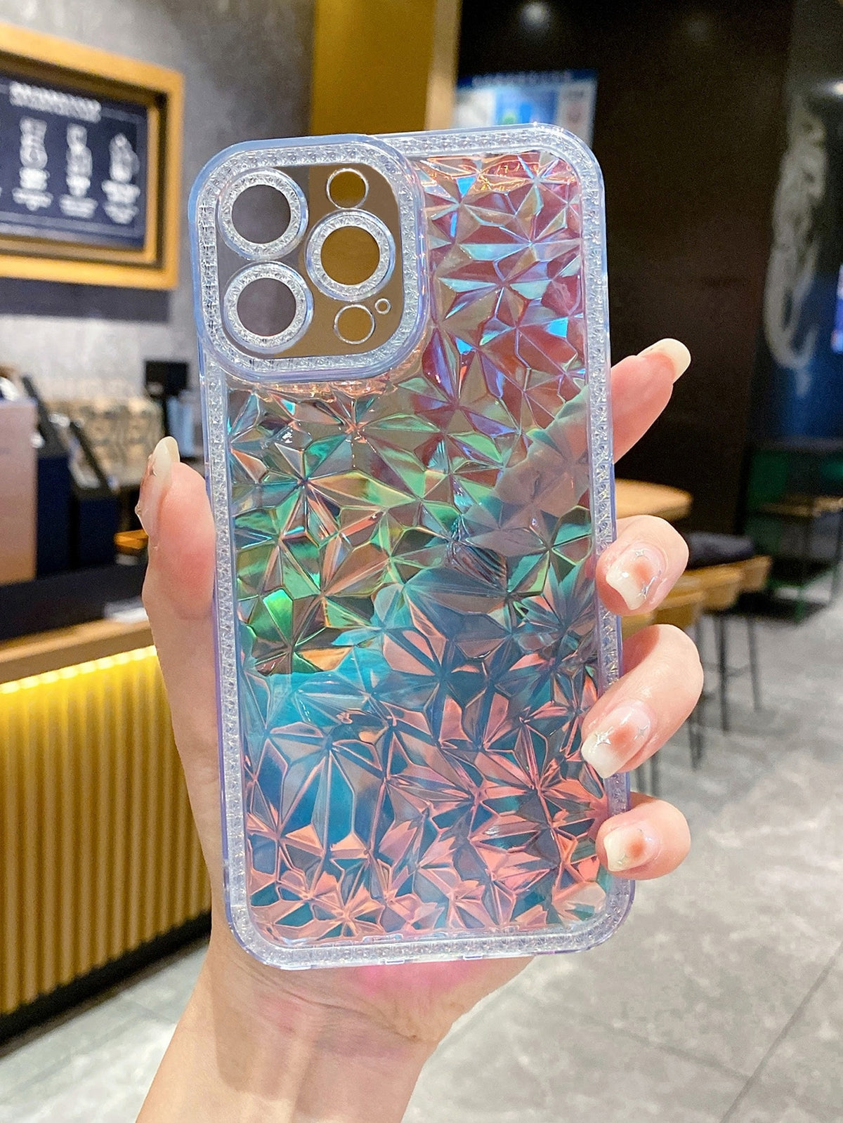 Holographic Geometric Textured Phone Case