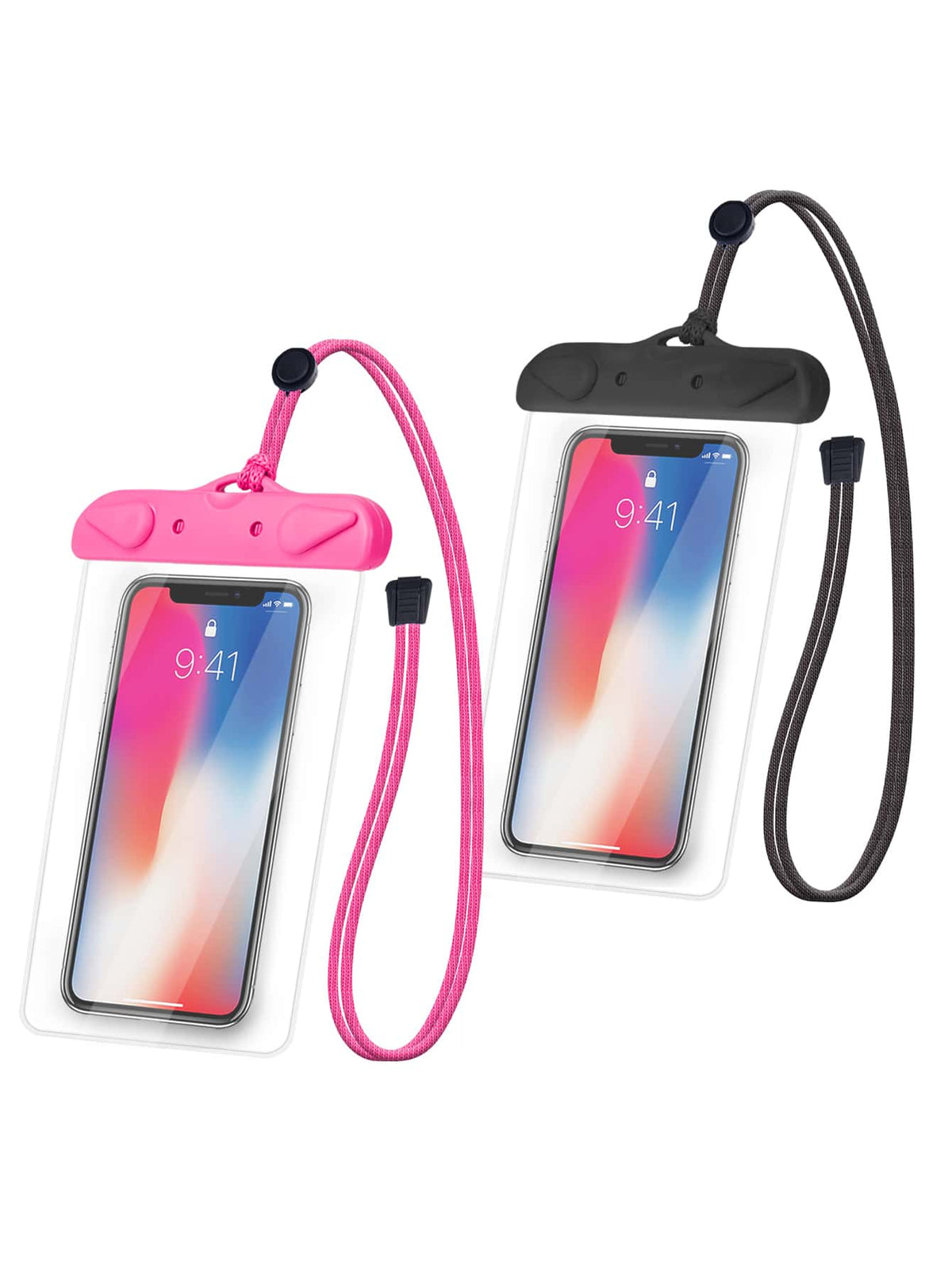 2pcs/Pack Universal Waterproof Phone Pouch With Clear Screen, Neck Strap