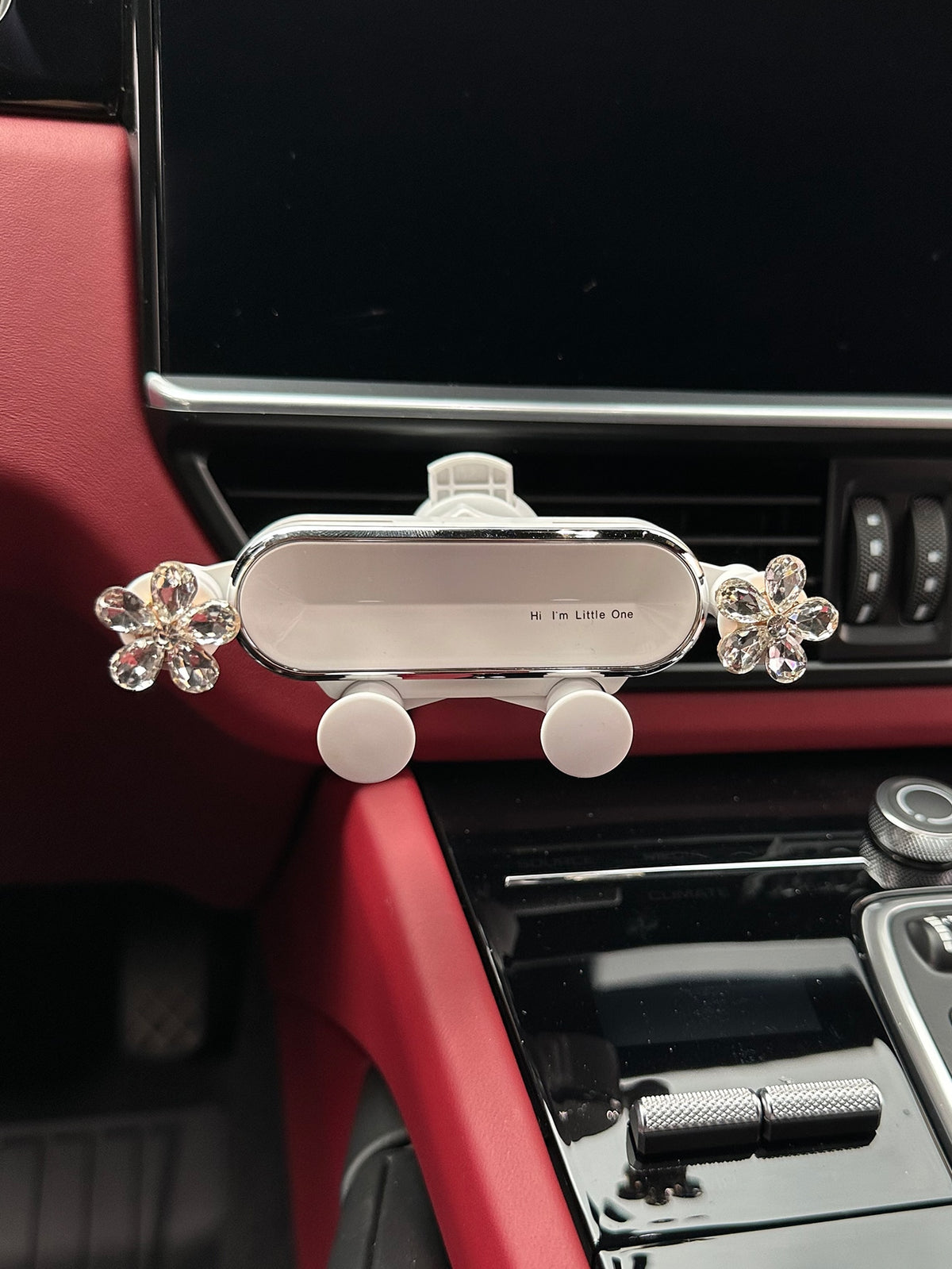 1pc Rhinestone Flower Decor Car Air Outlet Phone Holder