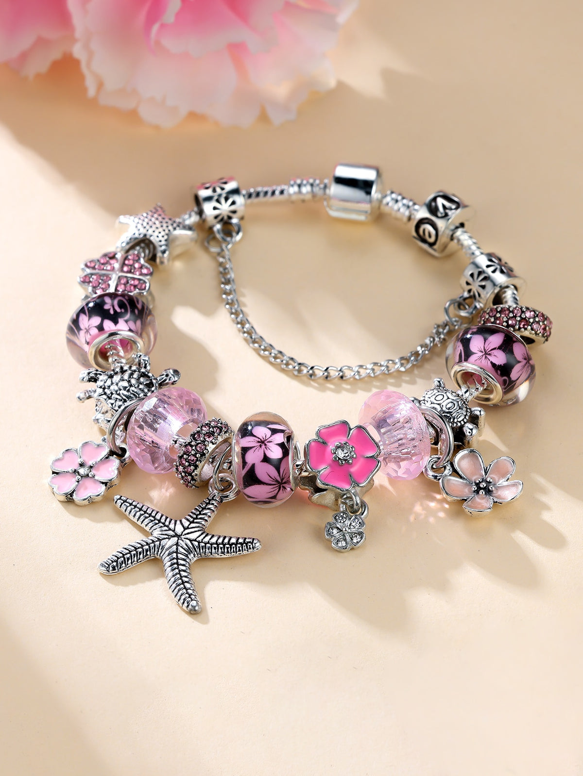 Starfish Charm Beaded Bracelet