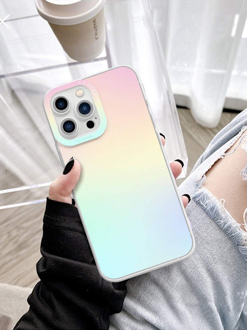 1pc Gradient Color Printed Tpu Phone Case Compatible With Apple And Samsung Phones Compatible With iPhone15/15Plus/15Pro/15Promax