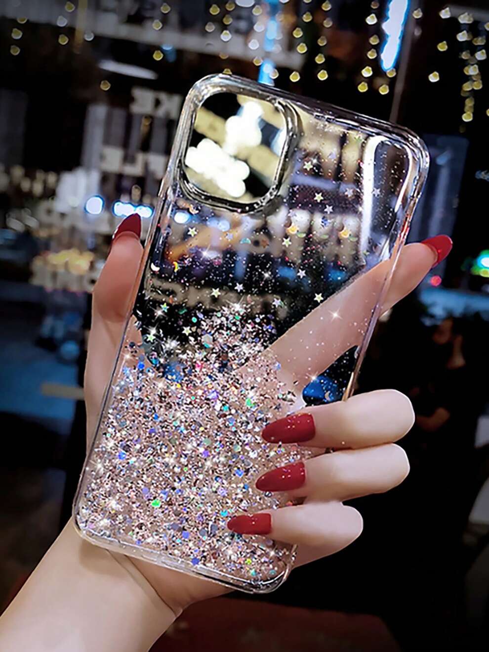 Sequin Decor Phone Case Compatible With iPhone15/15Plus/15Pro/15Promax