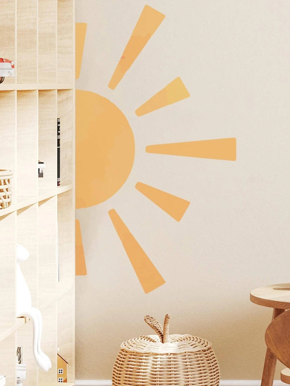 1pc Sun Pattern Wall Sticker, Modern PVC Wall Decal For Home