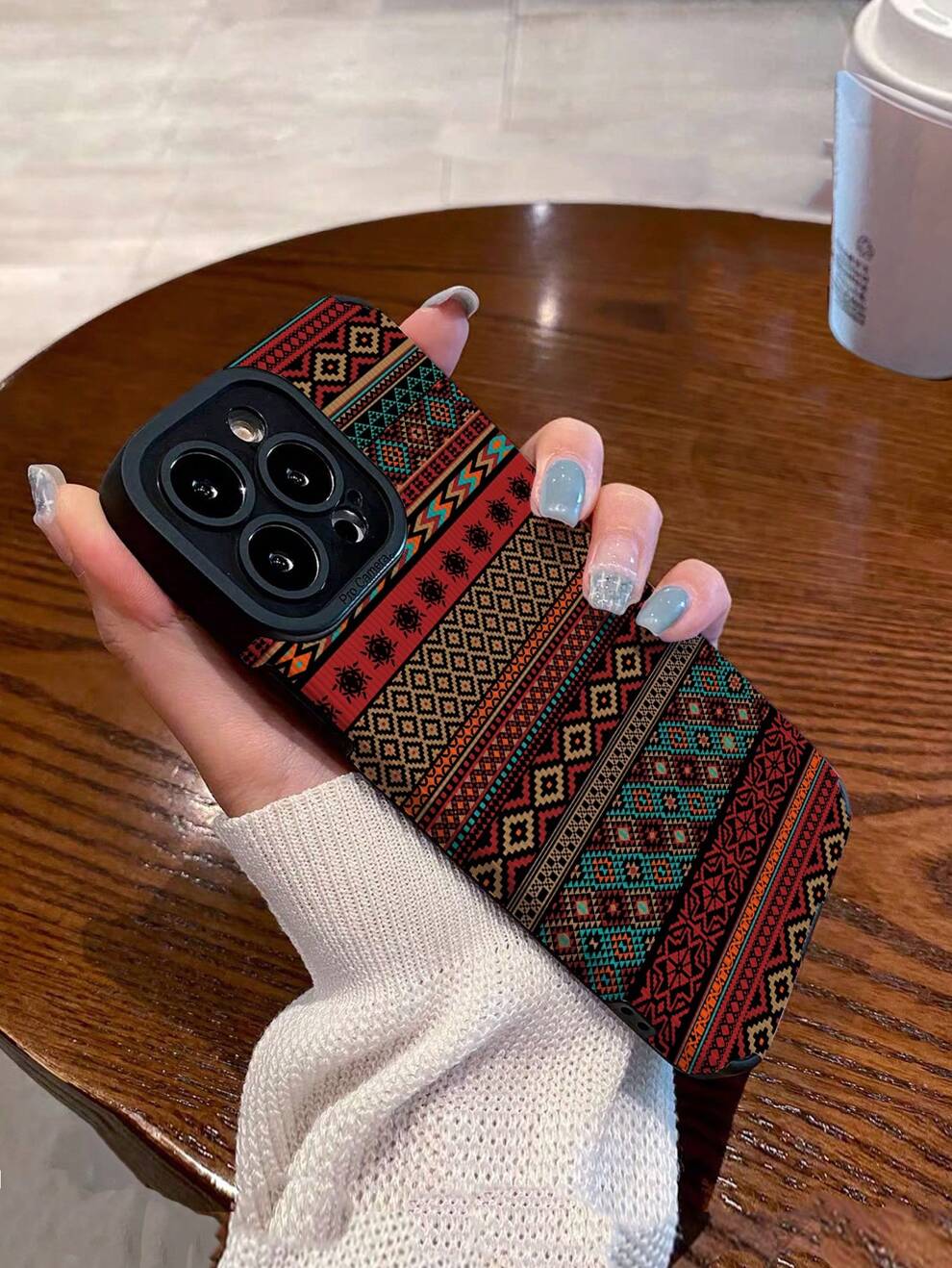 Vintage Geometric Pattern Anti-Fall Phone Case Compatible With IPhone 11,IPhone 13,Galaxy A52