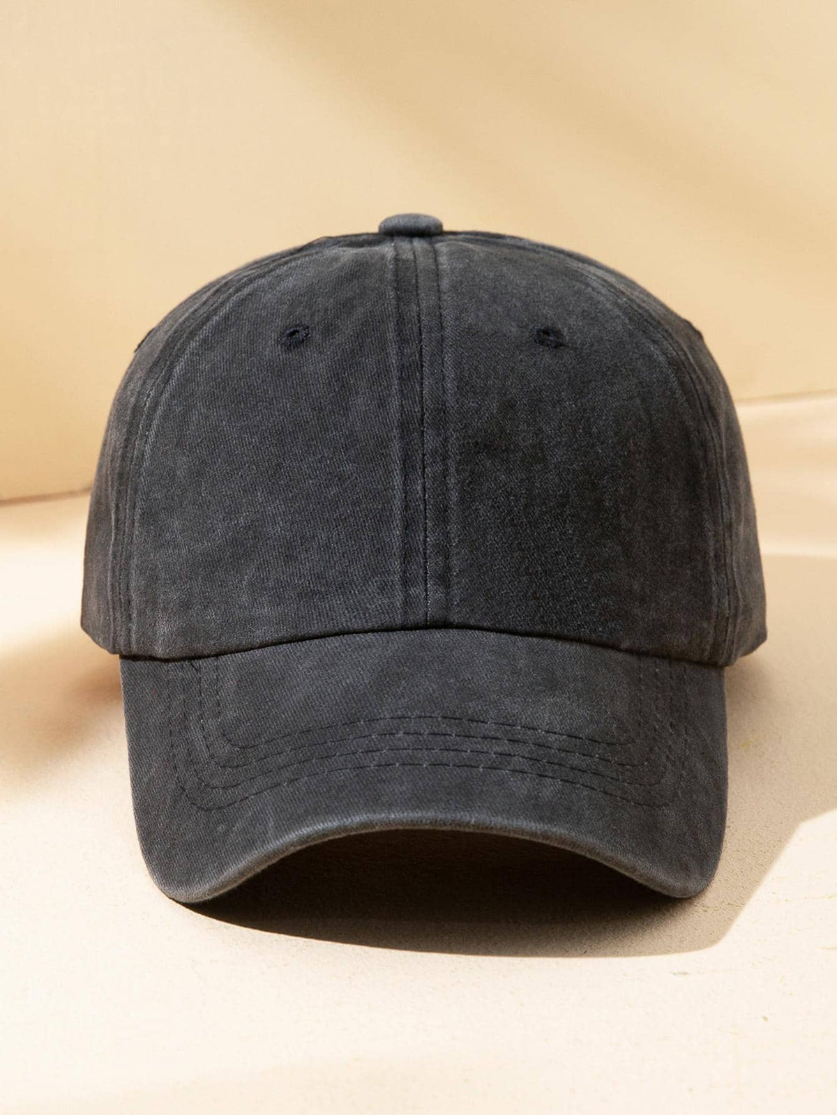 1pc Unisex Solid Color Outdoor Leisure Adjustable Washed Baseball Cap