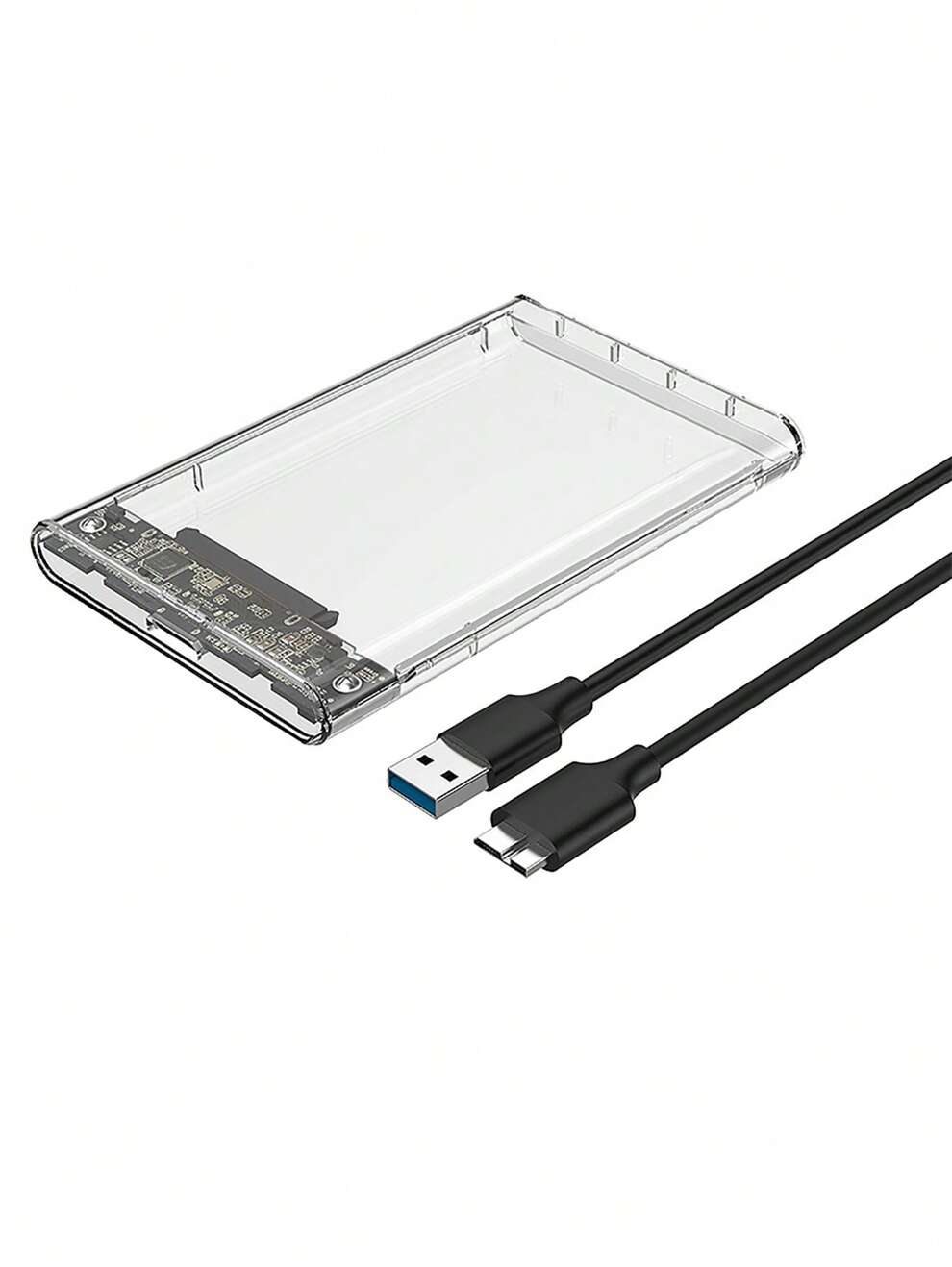 Reletech 1pc Hard Drive Case Hdd Enclosure With MicroB Cable For 2.5 Inch SATA SSD/HDD